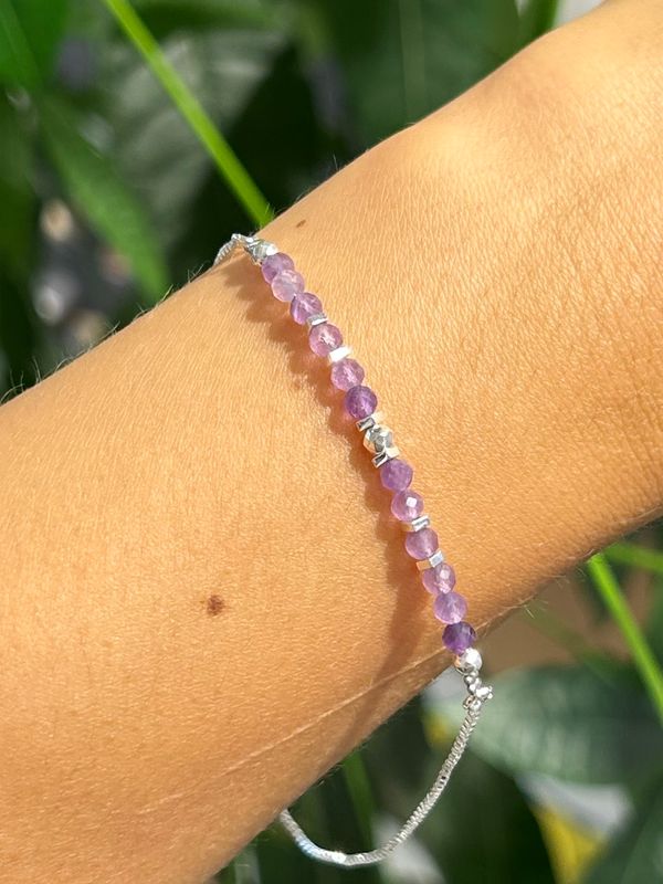 Original armband amethist (zilver)