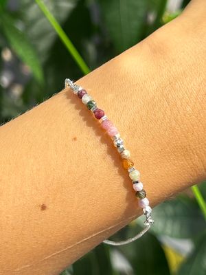 Original armband mix toermalijn (zilver)