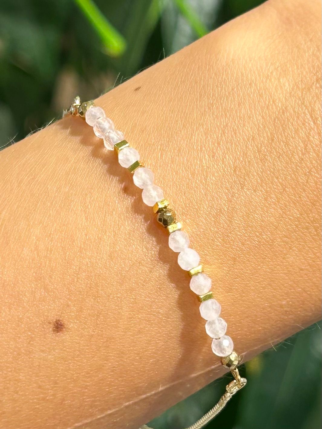 Original armband rozenkwarts (goud)