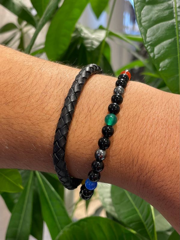 Rainbow style armband (gekleurde agaat) (pre-order)