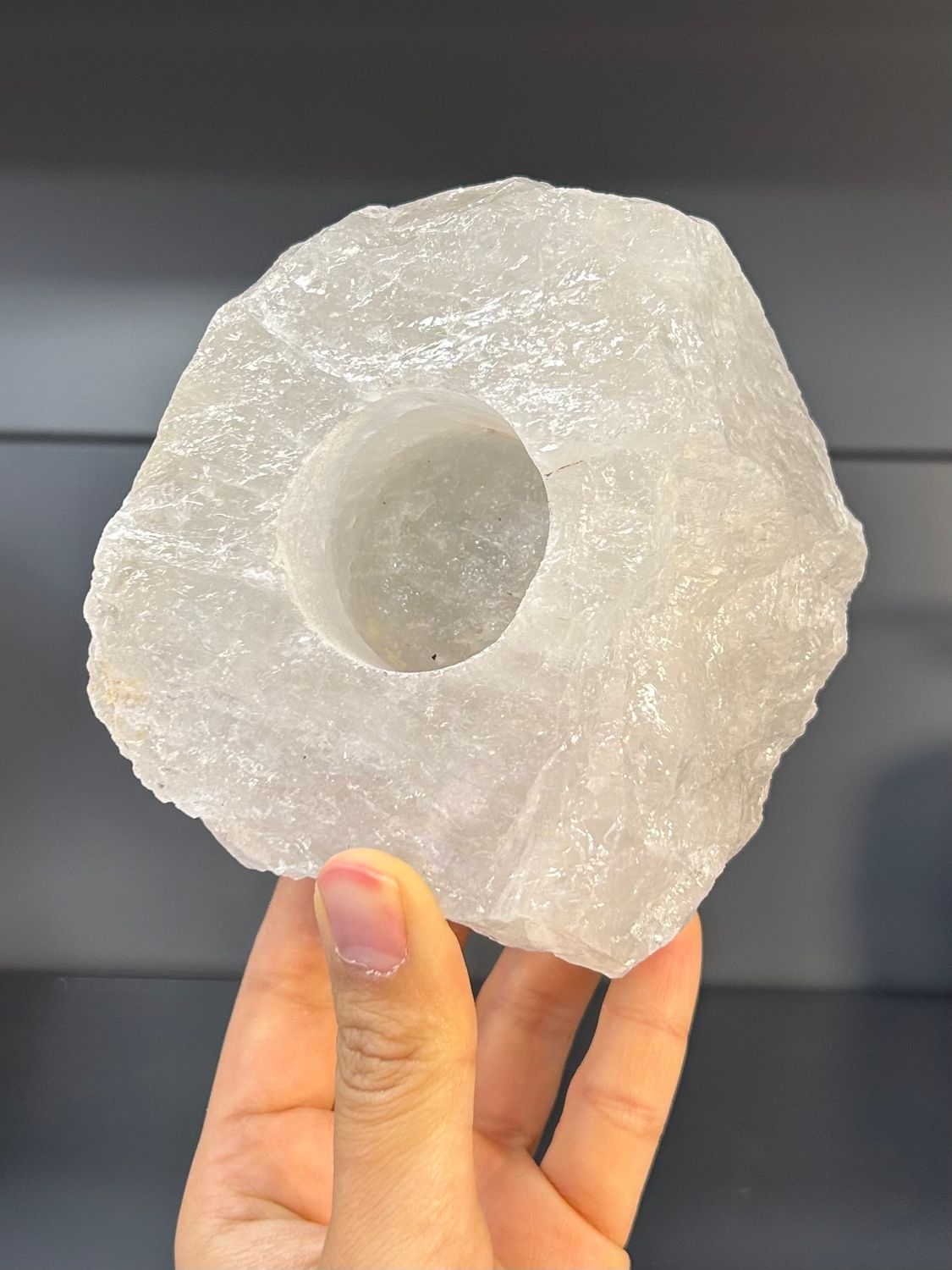 Bergkristal A kwaliteit theelicht houder Bergkristal A kwaliteit theelicht houder