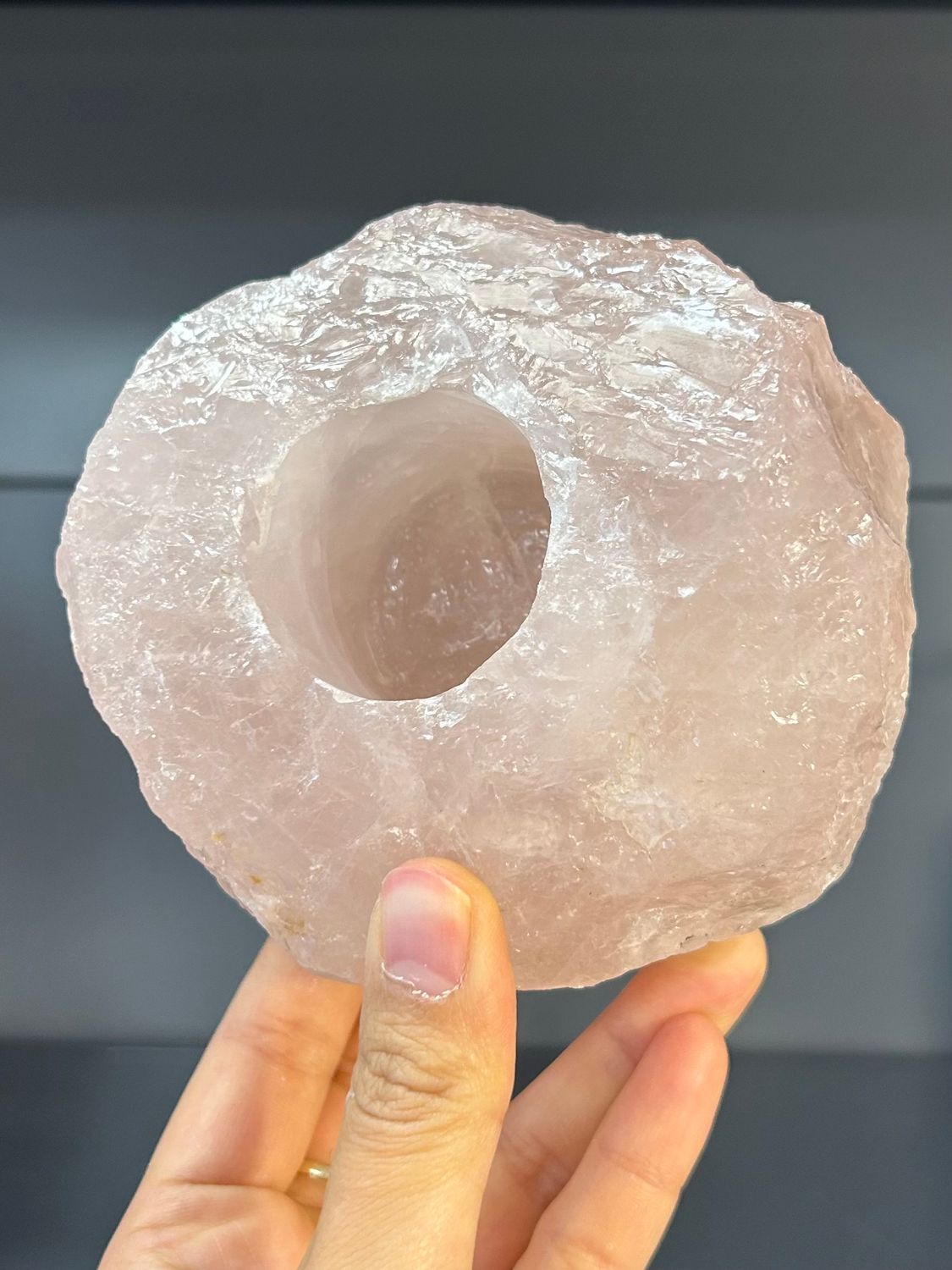 Rozenkwarts theelicht houder Rozenkwarts theelicht houder