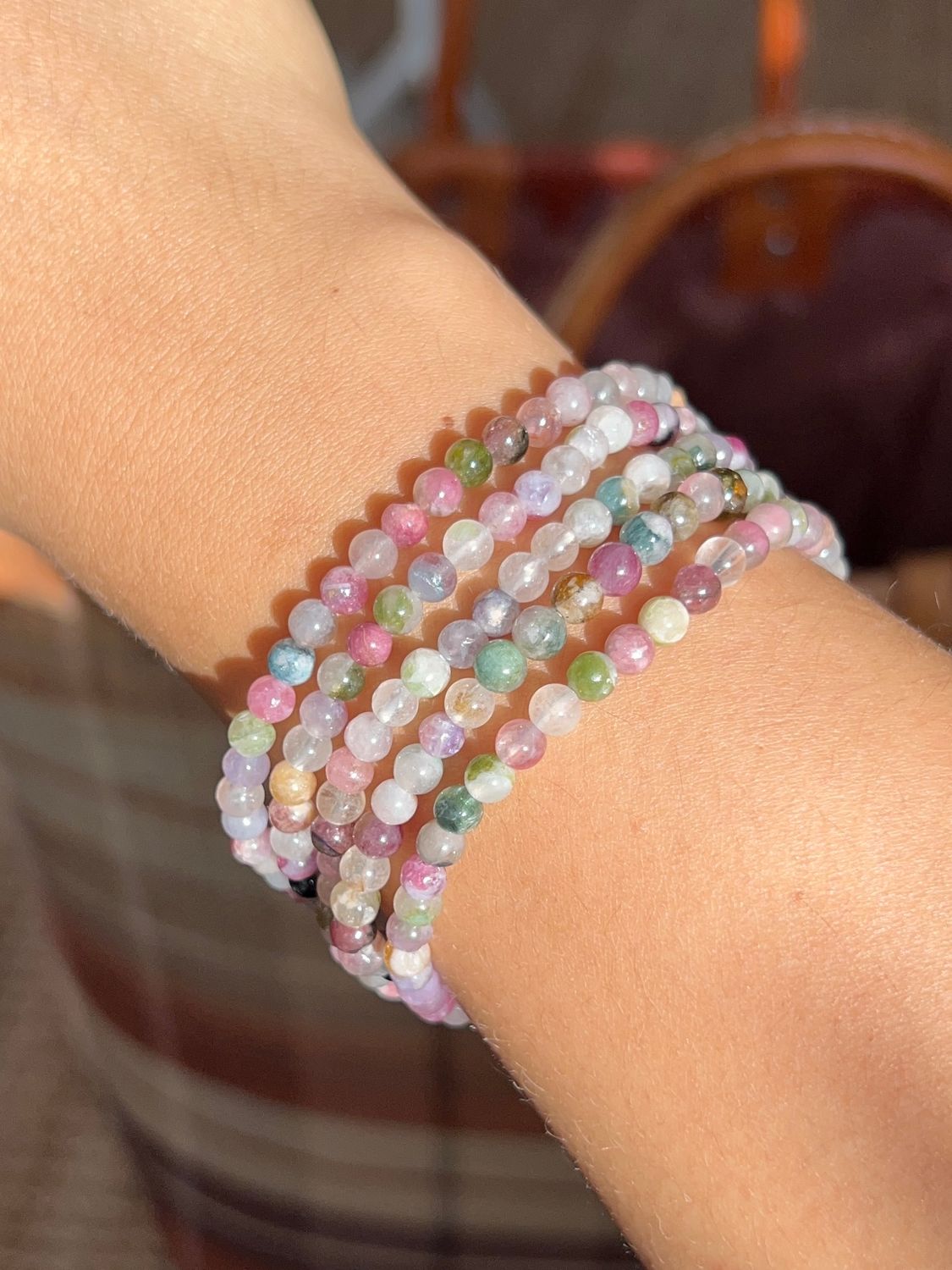 Toermalijn mix armband 4mm