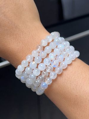 Regenboog maansteen kogelarmband (6mm)