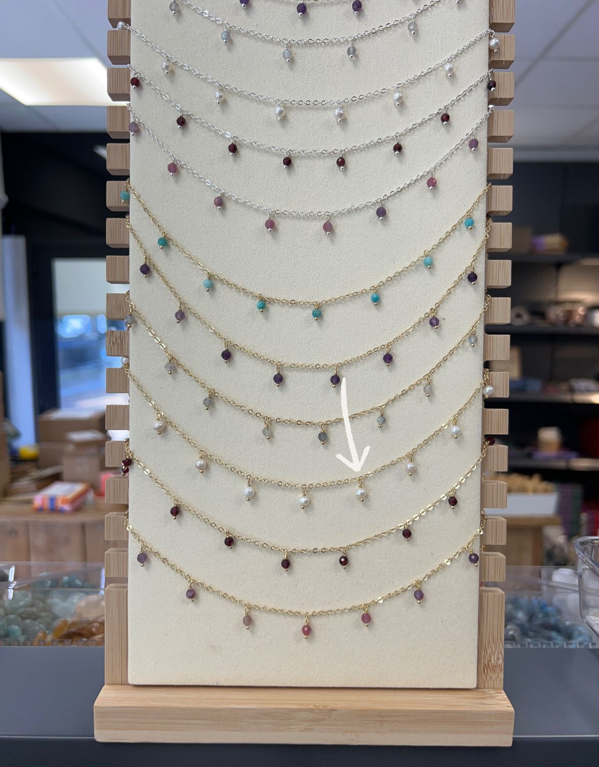 Gouden ketting met parels