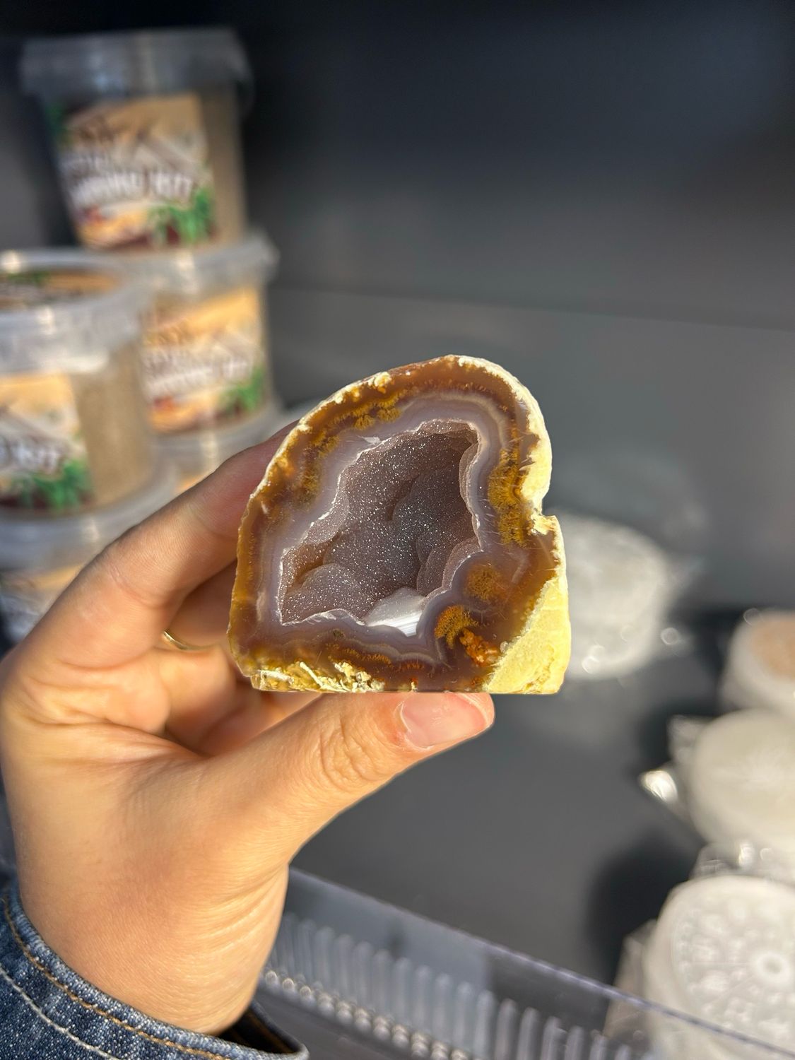 Druzy agaat geode (staander)
