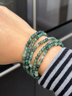 mosagaat armband 4mm (los laten, ontspannen, voor een goede weerstand) mosagaat armband 4mm (los laten, ontspannen, voor een goede weerstand)