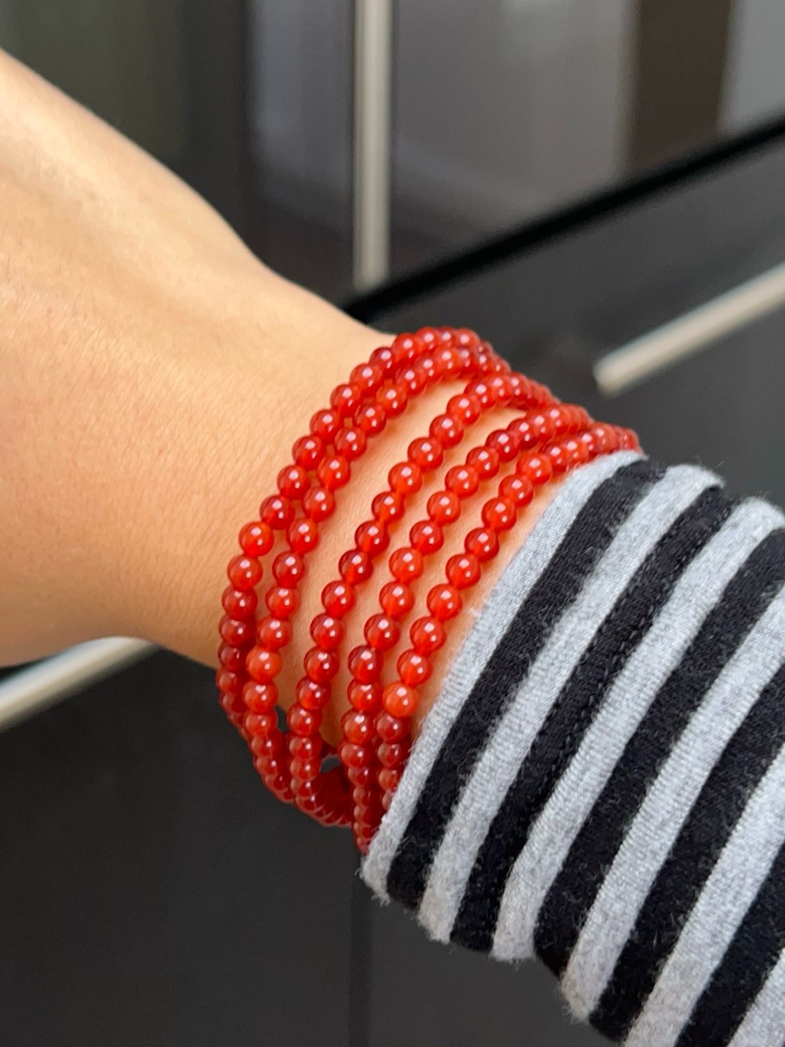 Rode agaat armband (4mm)