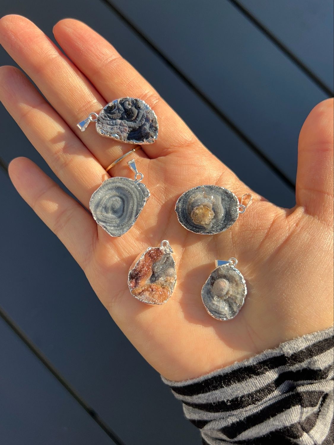 Chalcedoon kettinghangers (sterling zilver)