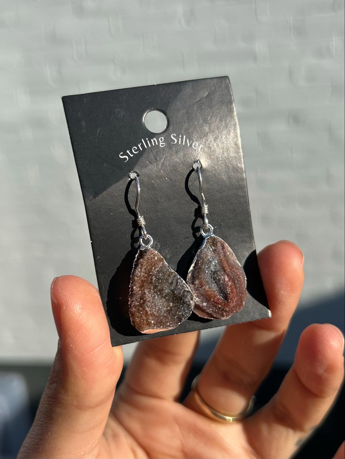 Chalcedoon oorhangers (sterling zilver)
