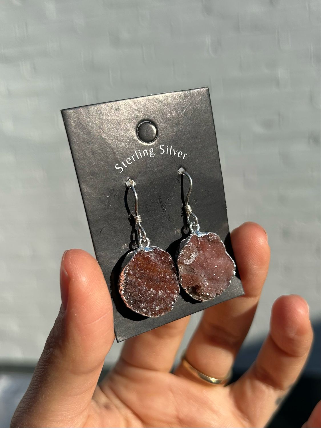 Chalcedoon oorhangers (sterling zilver)