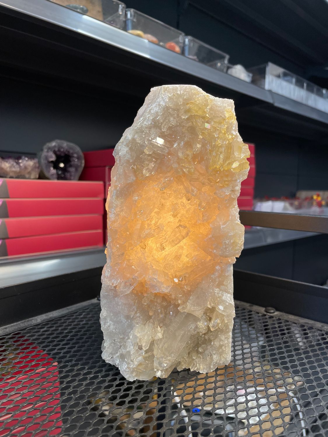 Grote bergkristal lamp (sfeerverlichting)