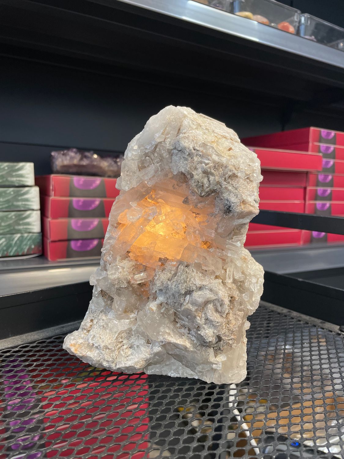 Grote bergkristal lamp (sfeerverlichting)