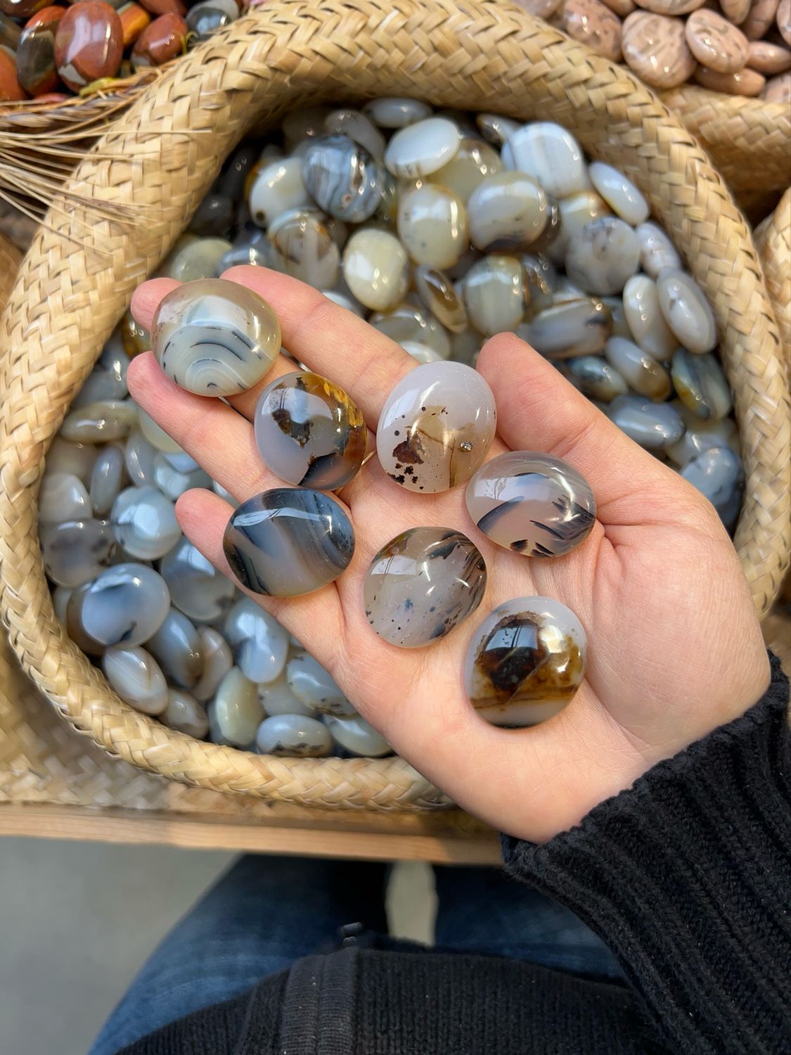 Dendriet Trommelsteen (veilig voelen, rust, helende werking baarmoeder)