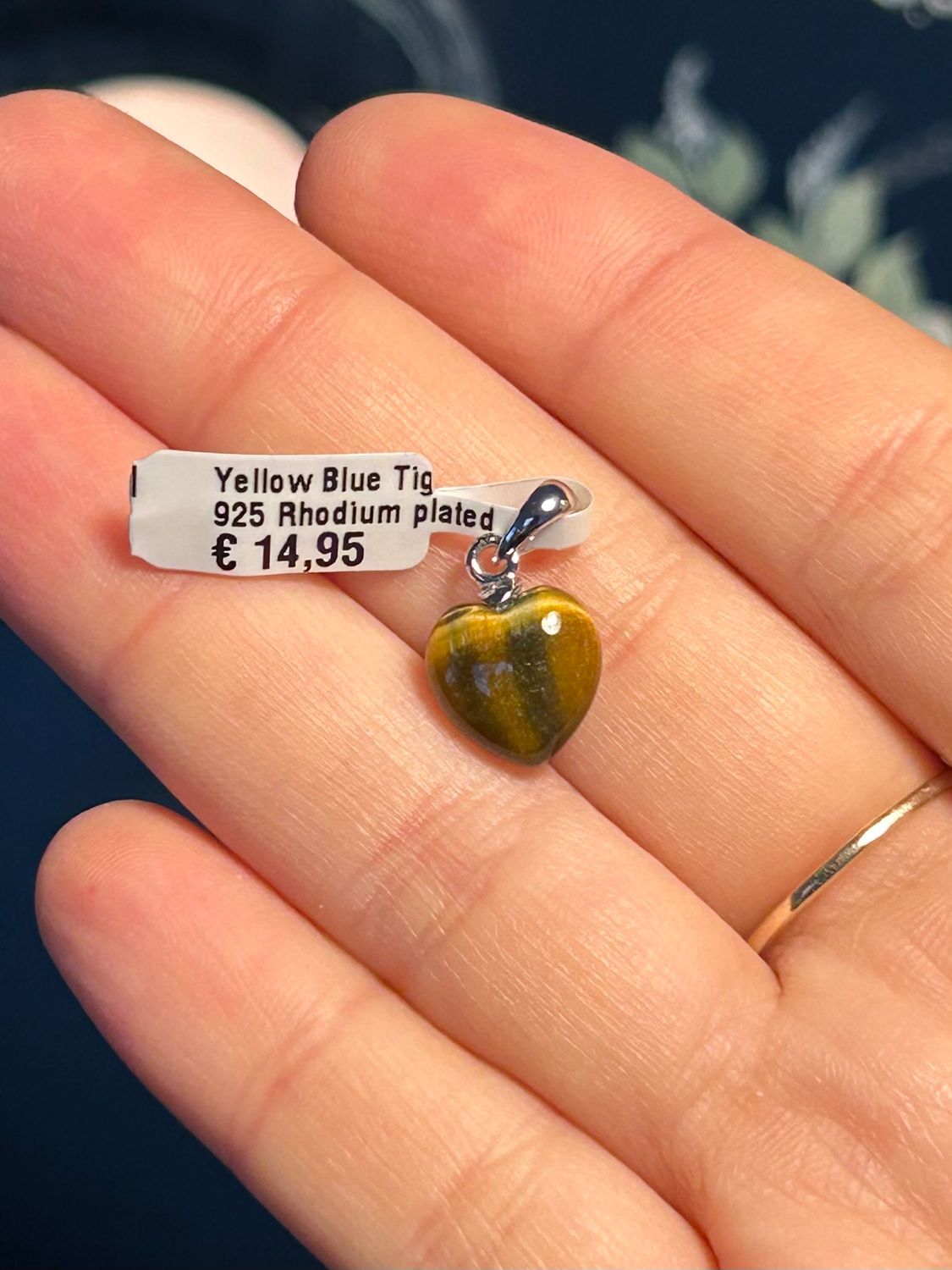 Tijgeroog ketting hangertje (925 zilver) Tijgeroog ketting hangertje (925 zilver)