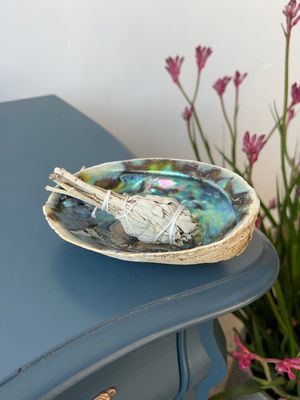 Abalone schelp + salie smudge Abalone schelp + salie smudge