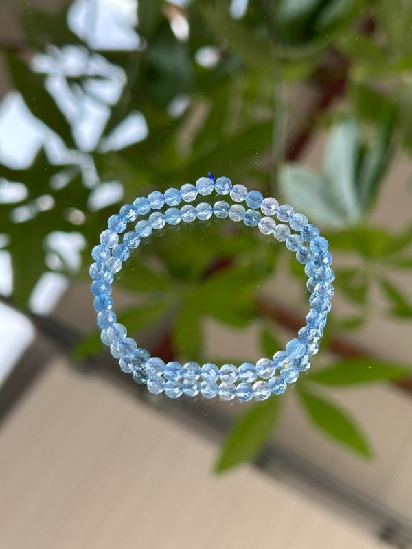 Kinder armband aquamarijn (facet geslepen)