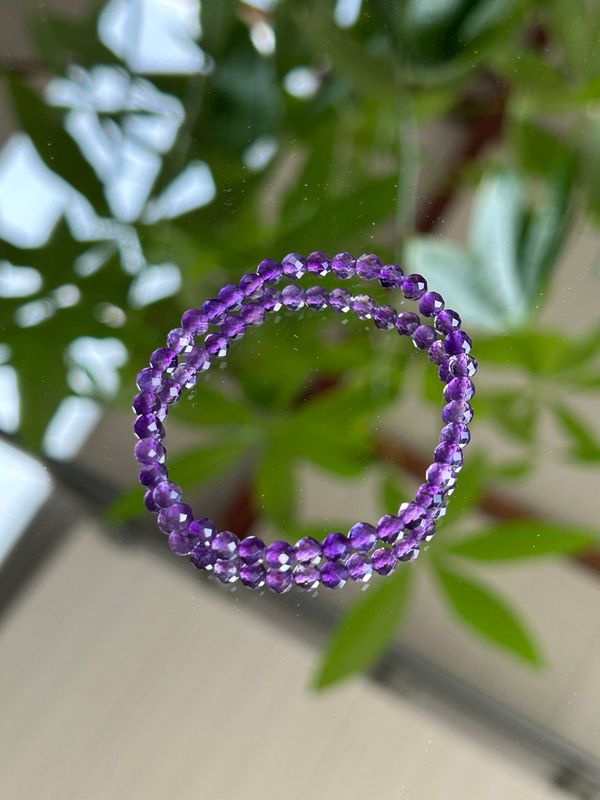 Kinder armband amethist (facet geslepen 4mm)