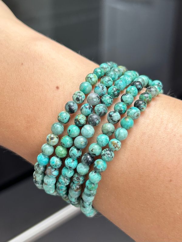 A kwaliteit Afrikaanse turkoois armband 4mm (emotionele balans, rustgevend, beschermend)