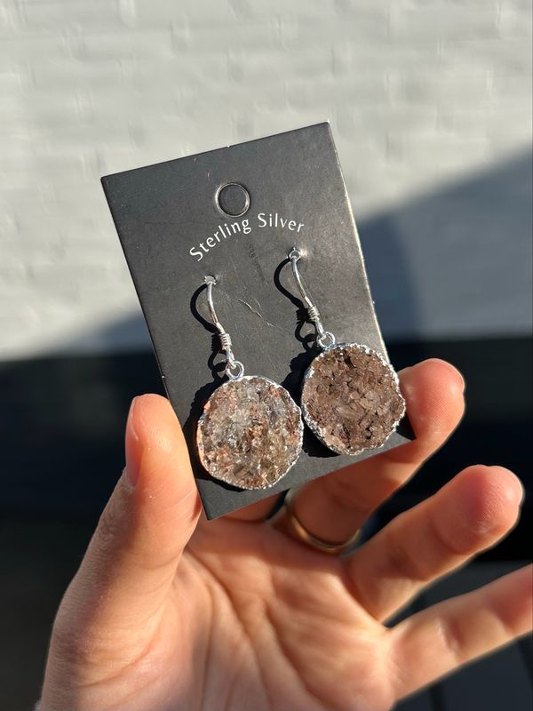 Chalcedoon oorhangers (sterling)