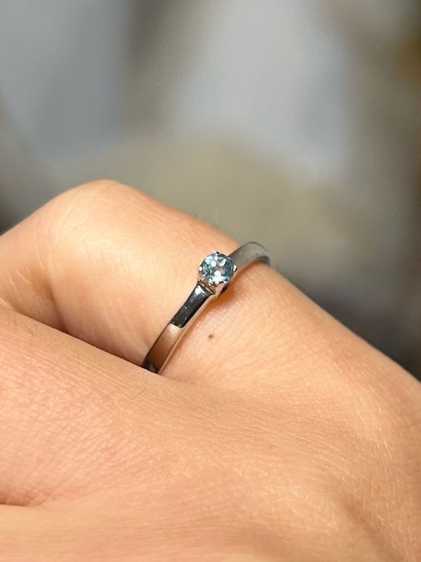 Blauwe topaas ring zilver 925 (maat 15,5)