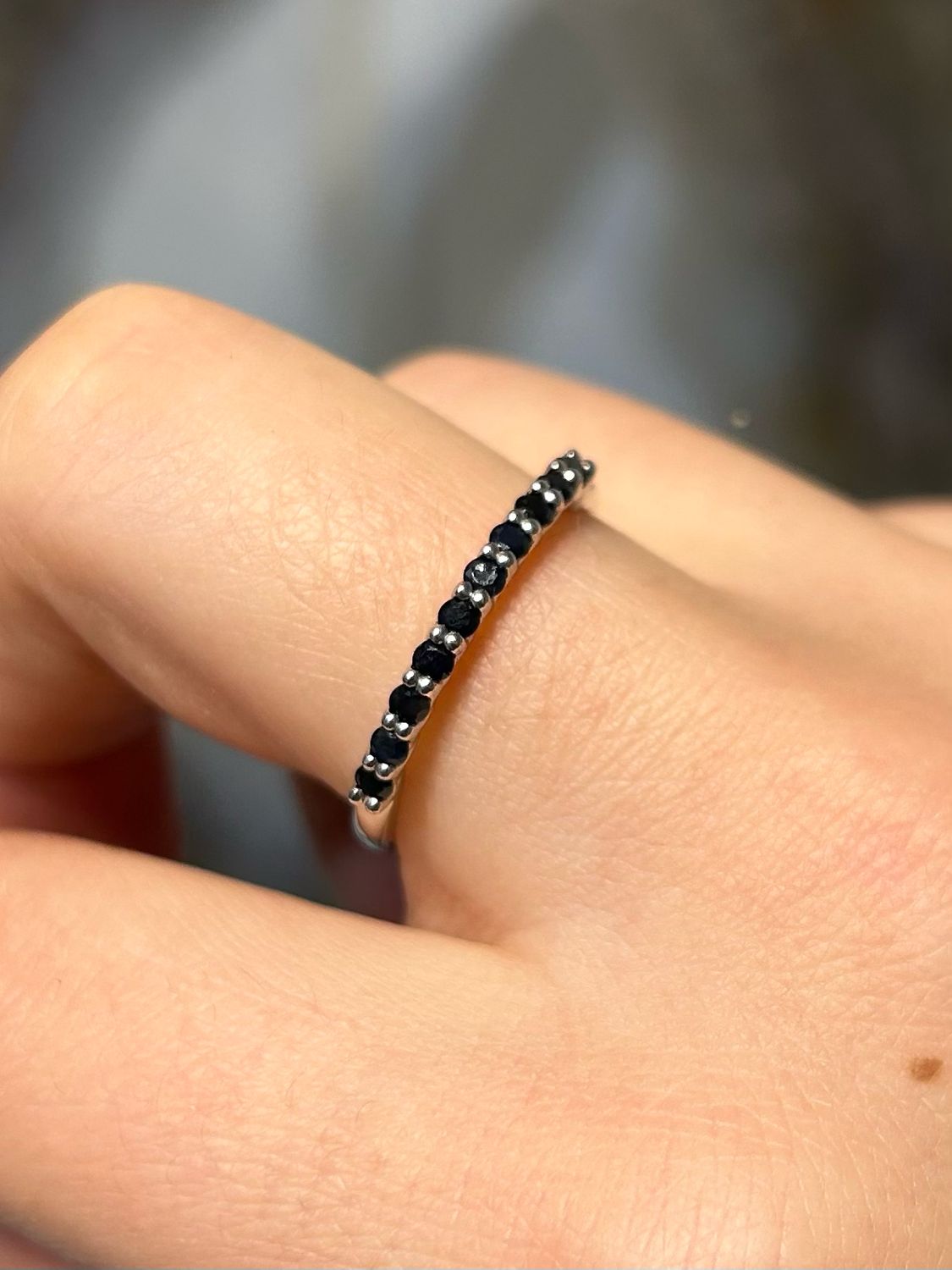 Saffier ring zilver 925 (maat 19)