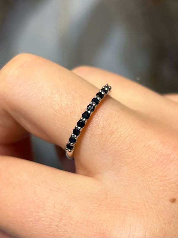 Saffier ring zilver 925 (maat 19)