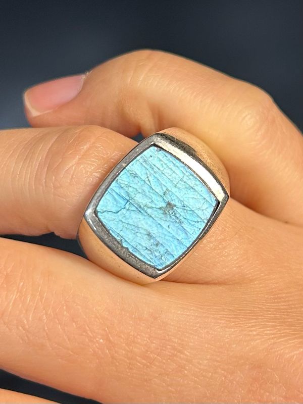 Labradoriet ring zilver 925 (maat 65 / 20,75)