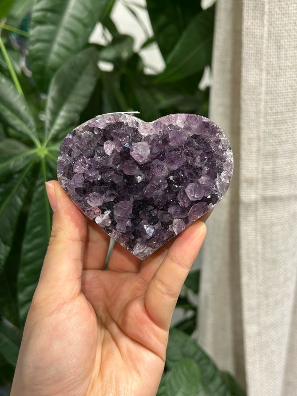 #90 ruw amethist hart