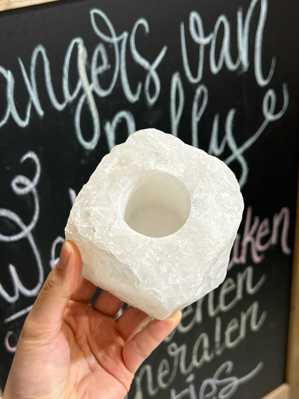 Bergkristal theelichthouder