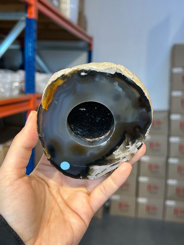 Agaat theelicht houder