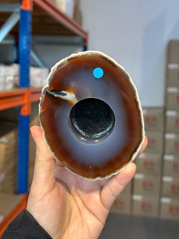 Agaat theelicht houder