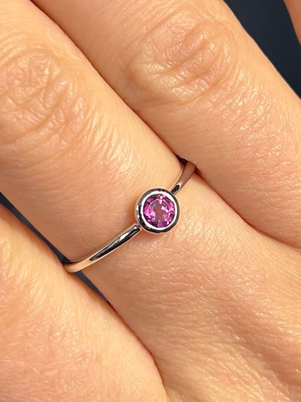 Rhodoniet ring zilver 925 (maat 18)
