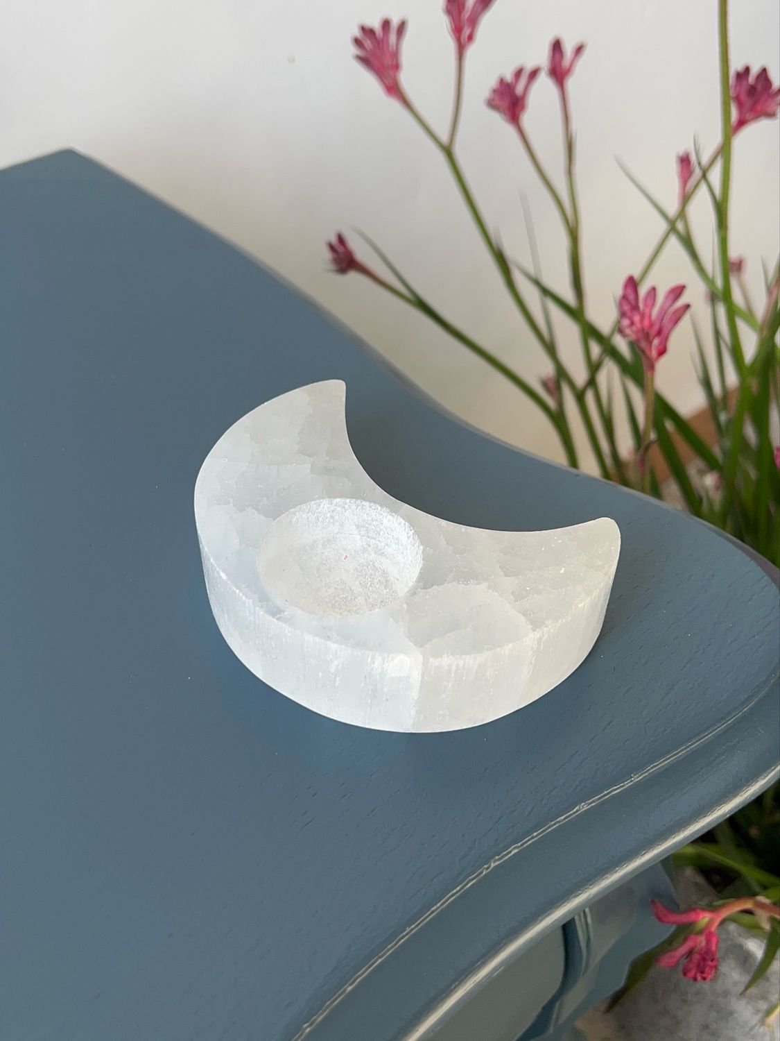 Seleniet waxinelichtjes houder (maan) Seleniet waxinelichtjes houder (maan)