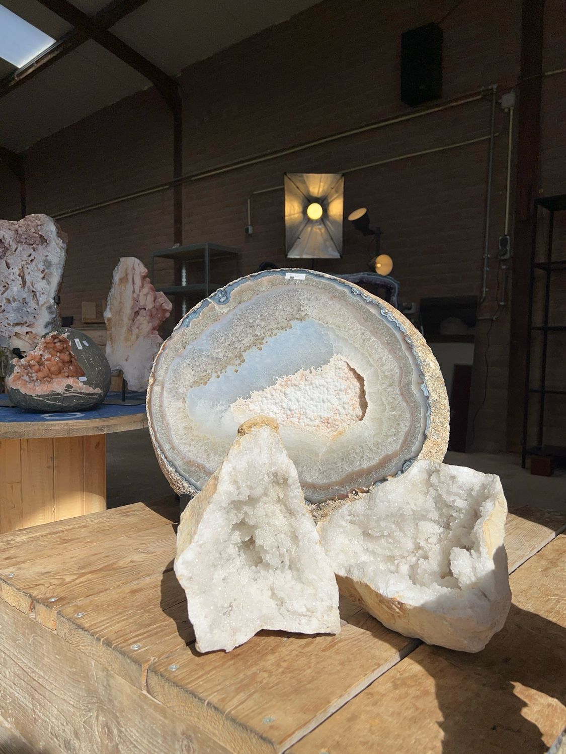 Mega agaat schijf + standaard (20,8KG) Mega agaat schijf + standaard (20,8KG)