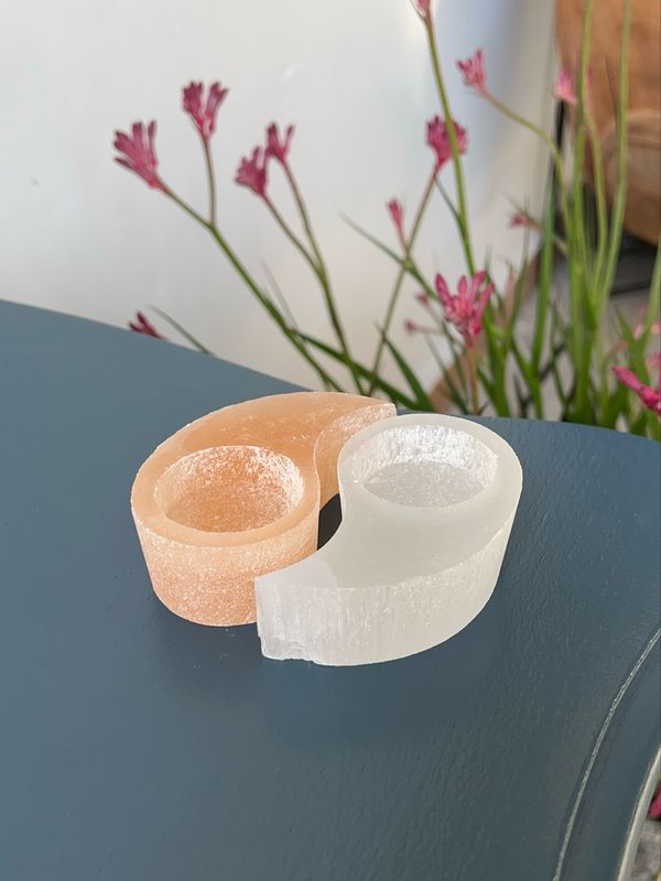 Seleniet waxinelichtjes houder (Ying Yang) Seleniet waxinelichtjes houder (Ying Yang)