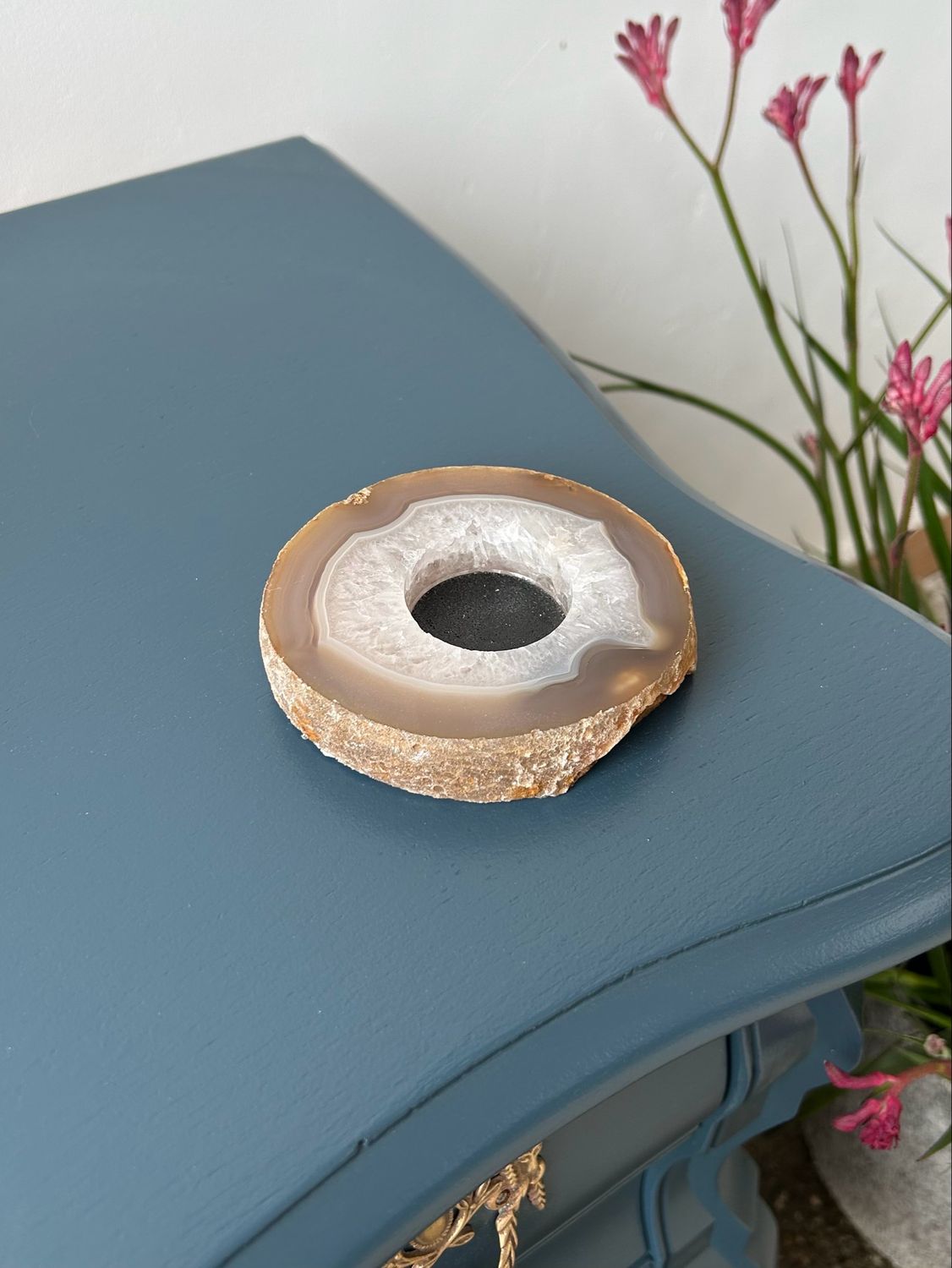 Agaat waxinelichtjes houder