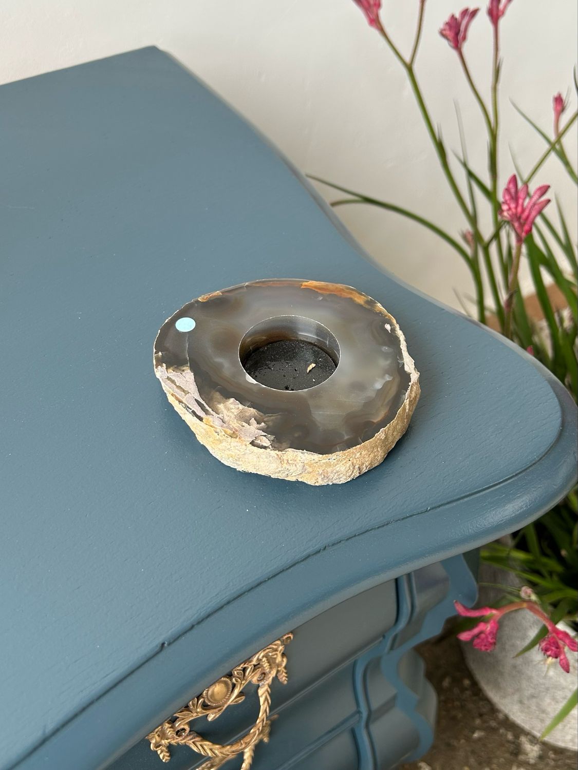 Agaat waxinelichtjes houder