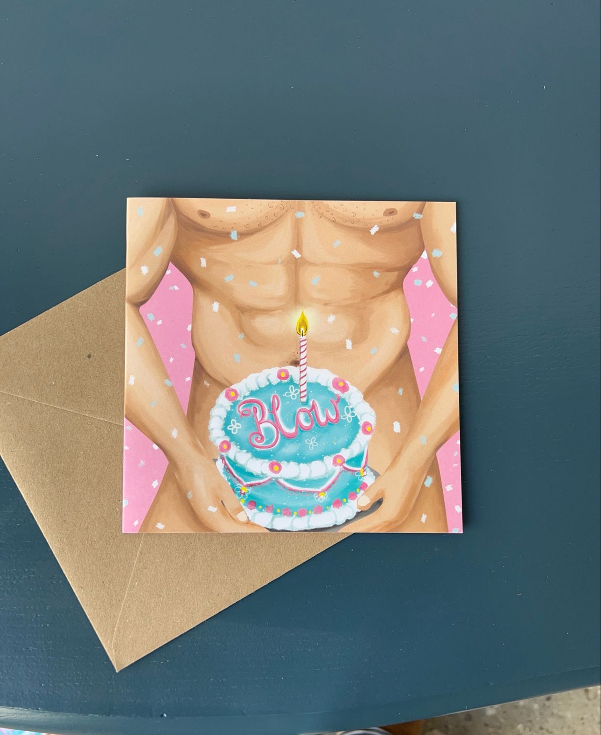 Verjaardagskaart (Blow) + envelop ✉️