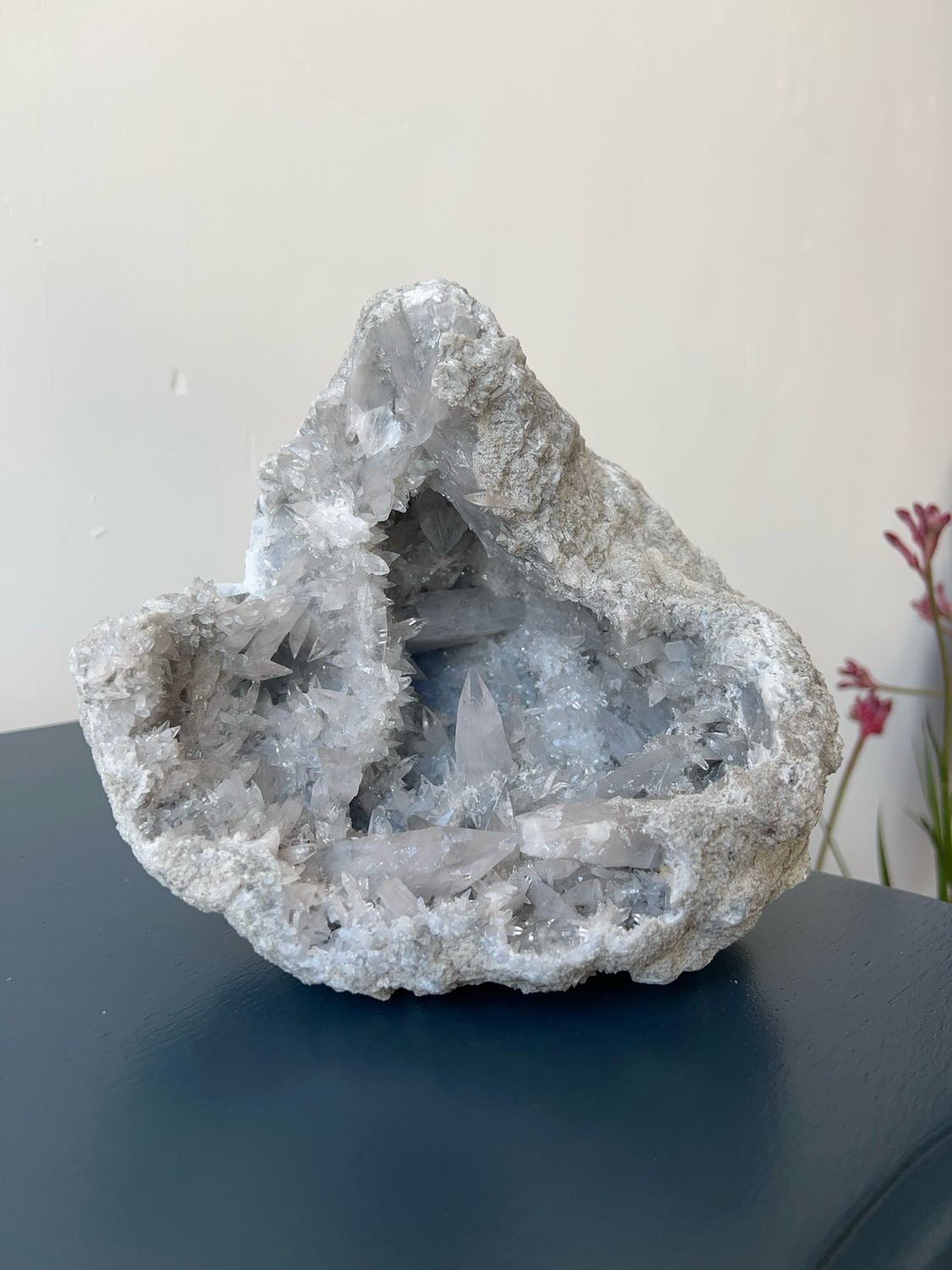 Grote blauwe celestien (Geode achtig)