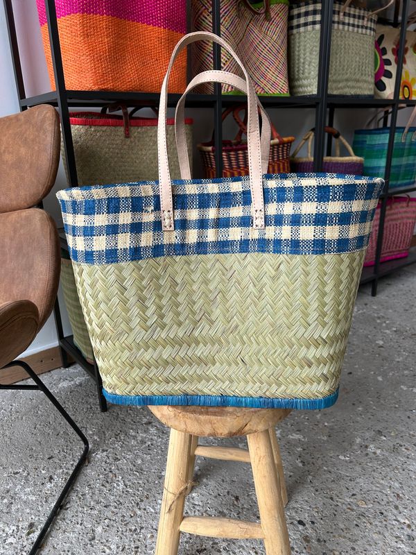 Picnic Blue - Handmade (boodschappen) tas