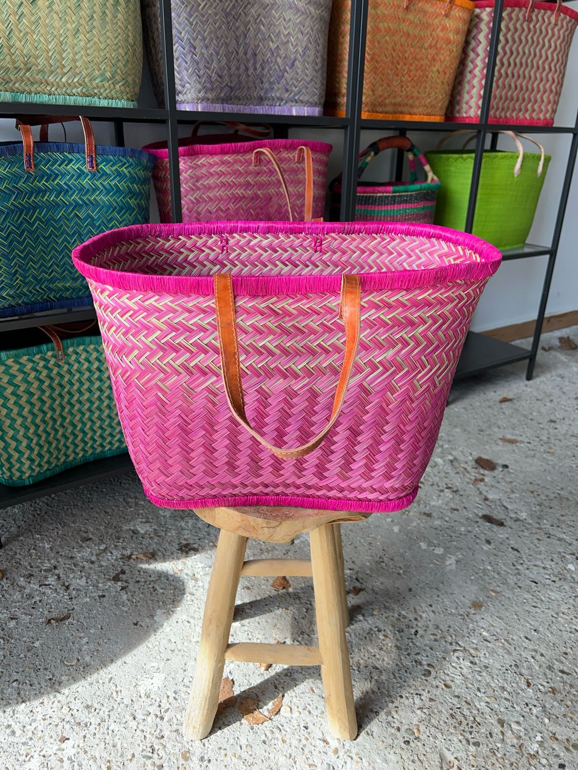 Dip Dye Pink - Handmade (boodschappen) tas