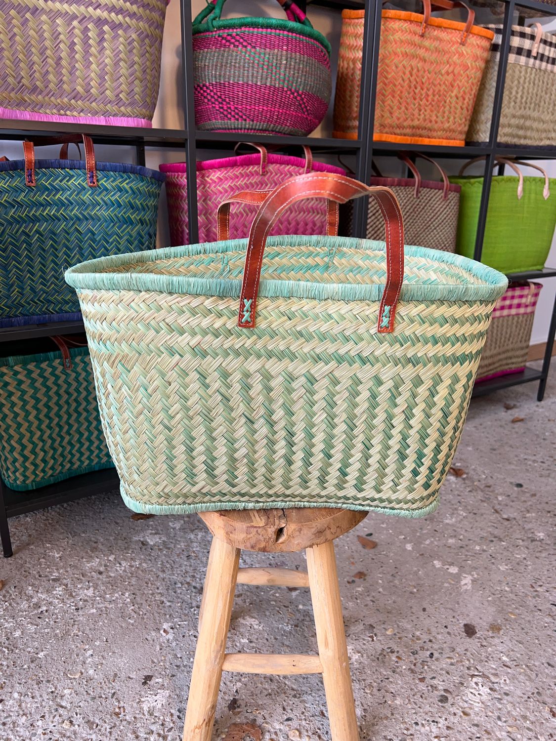 Minty Green - Handmade (boodschappen) tas