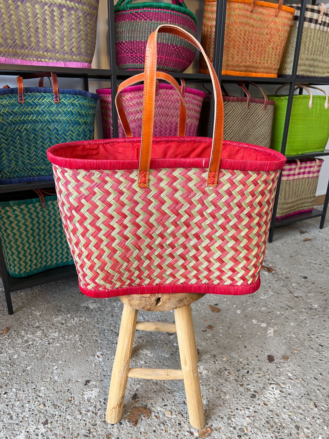 Cherry Red - Handmade (boodschappen) tas