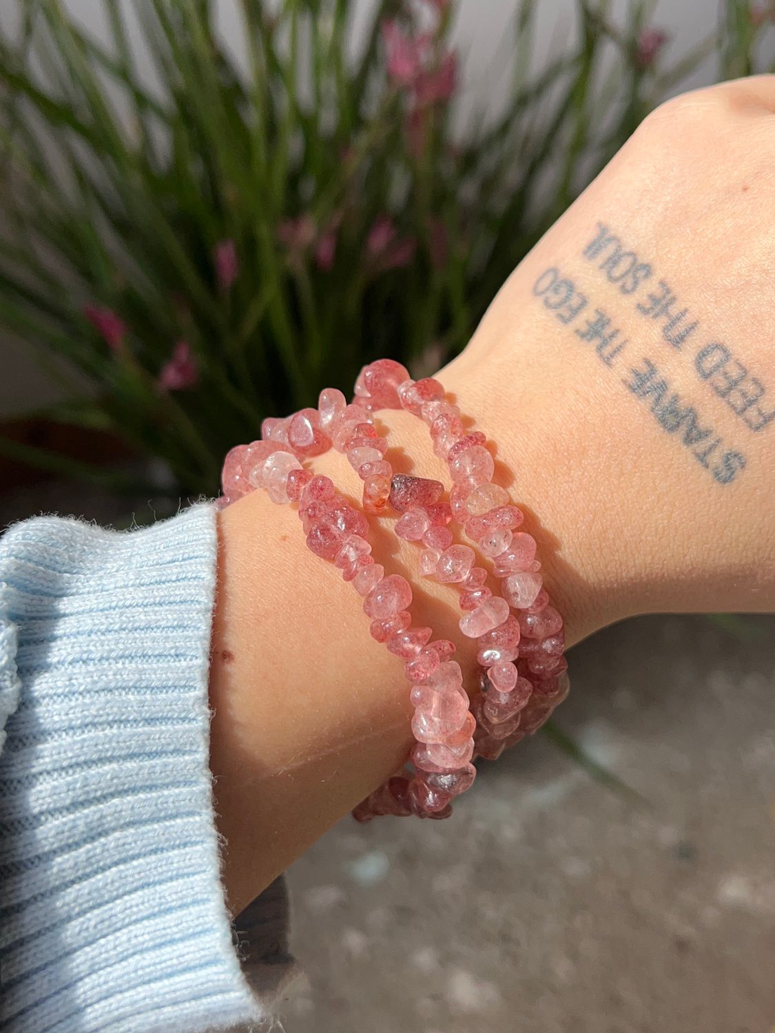 Aardbeienkwarts Splitarmband