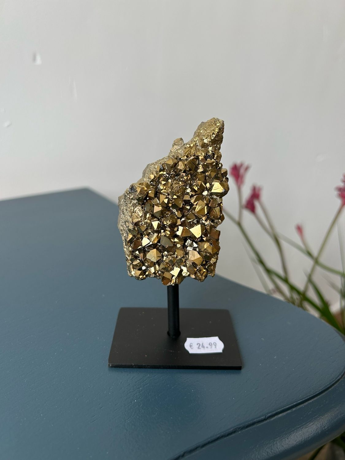 Amethist met goudkleurige coating