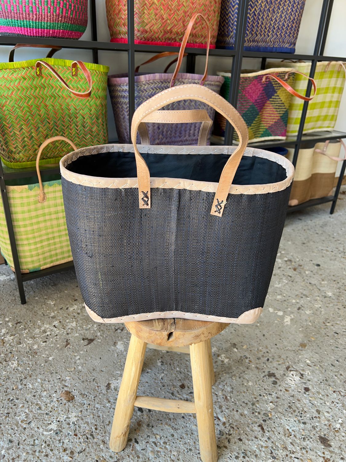 Sassy Black - Handmade (boodschappen) tas