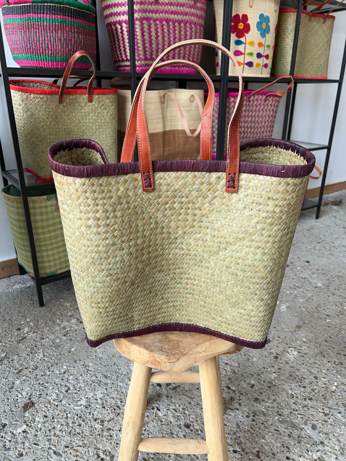 Basic Burgundy - Handmade (boodschappen) tas