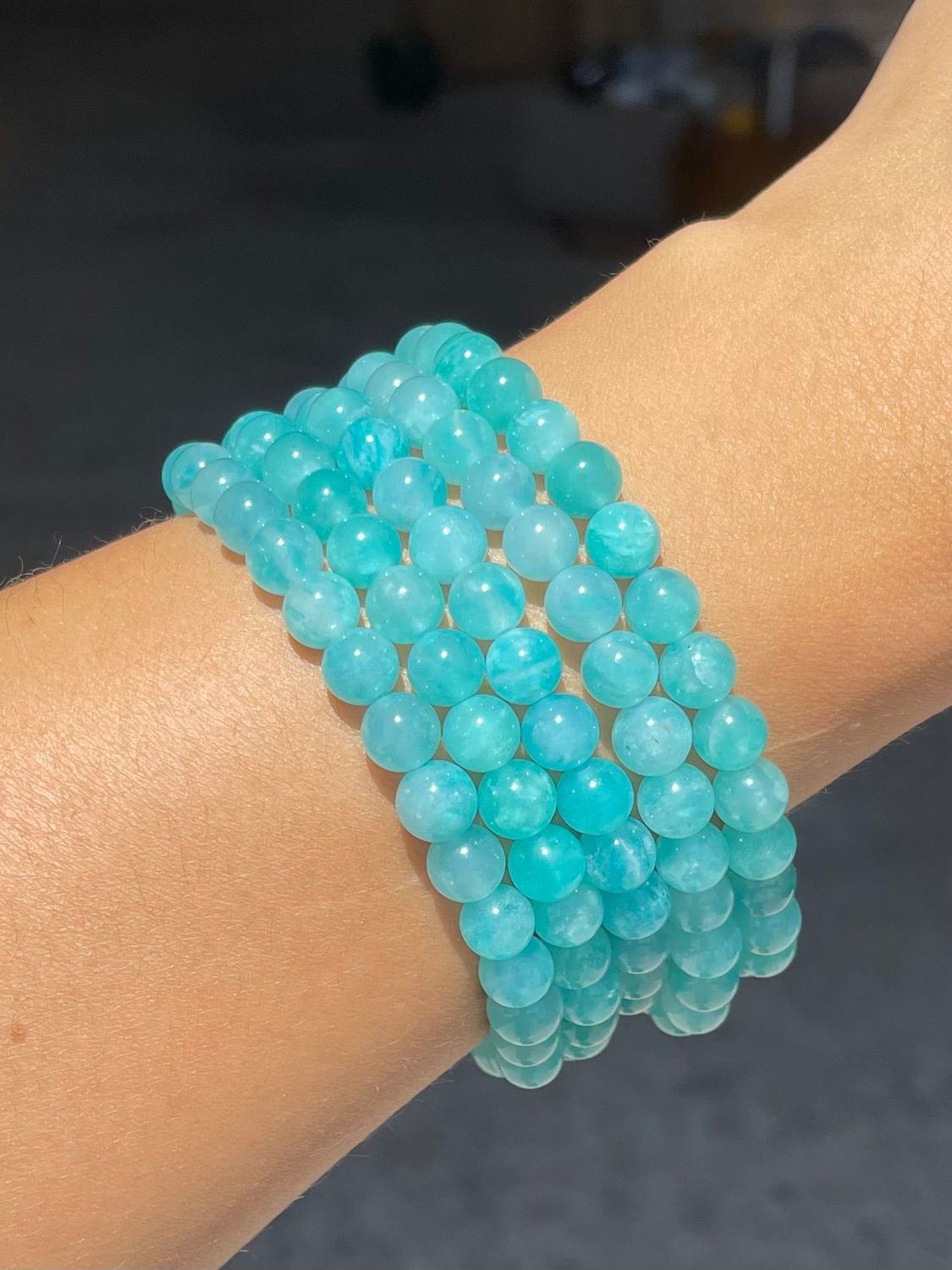 A kwaliteit Amazoniet armband 6mm (rust, harmonie, evenwicht in angst en trauma's)