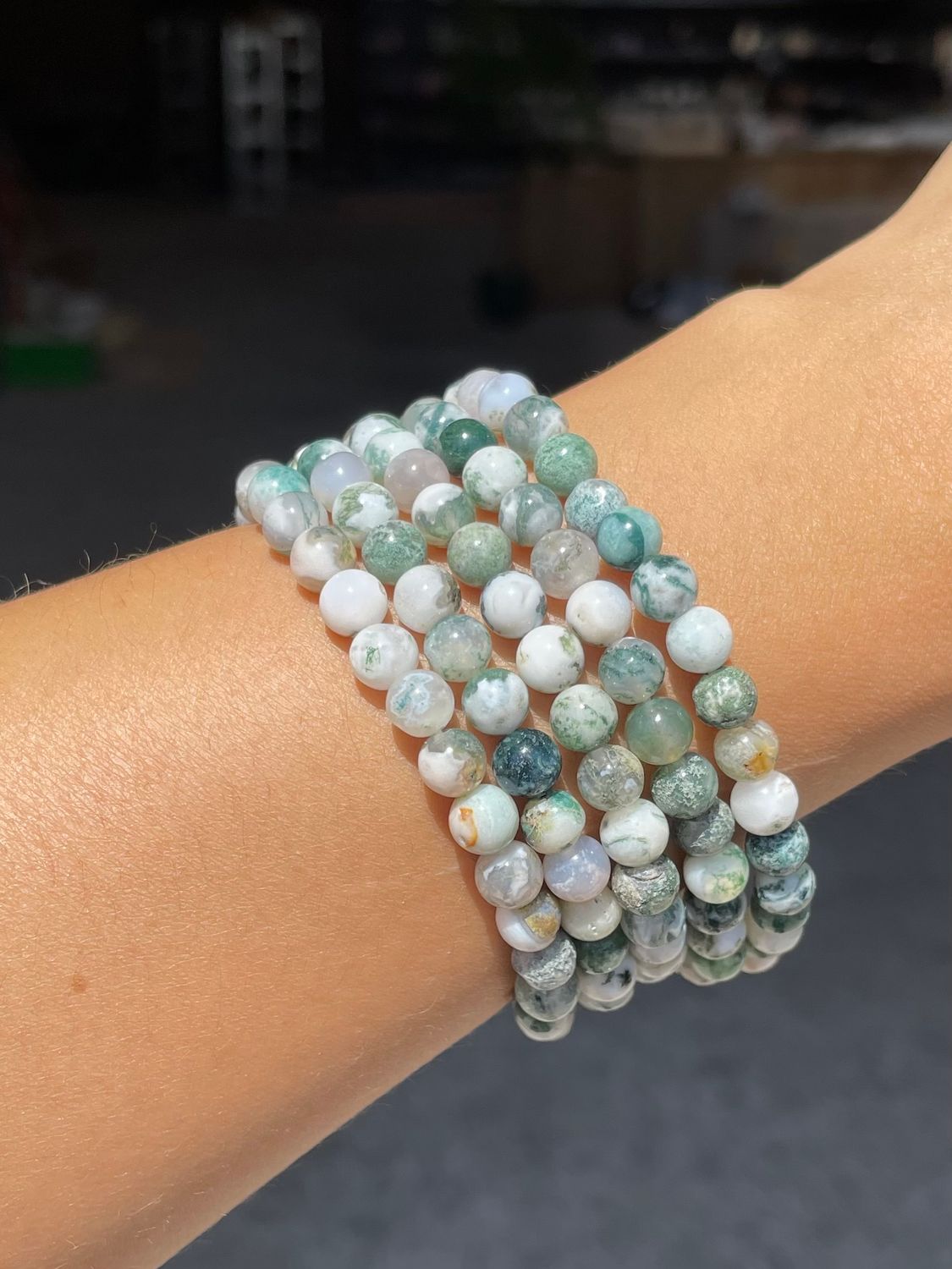 Boomagaat armband 6mm (aardend, kalmerend, stabilisterend)
